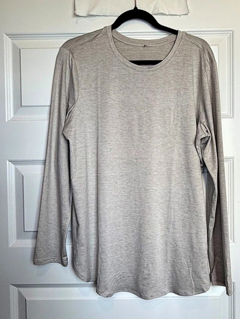 Skechers Womens Medium Long Sleeve Shirt Tan Brown Striped Stretch Casual Top